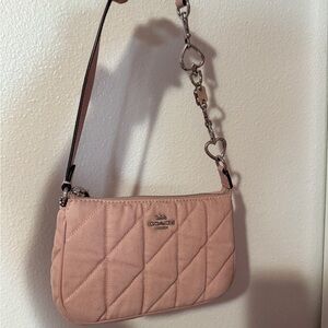 Coach Blush Quilted Wristlet